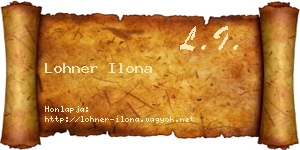 Lohner Ilona névjegykártya